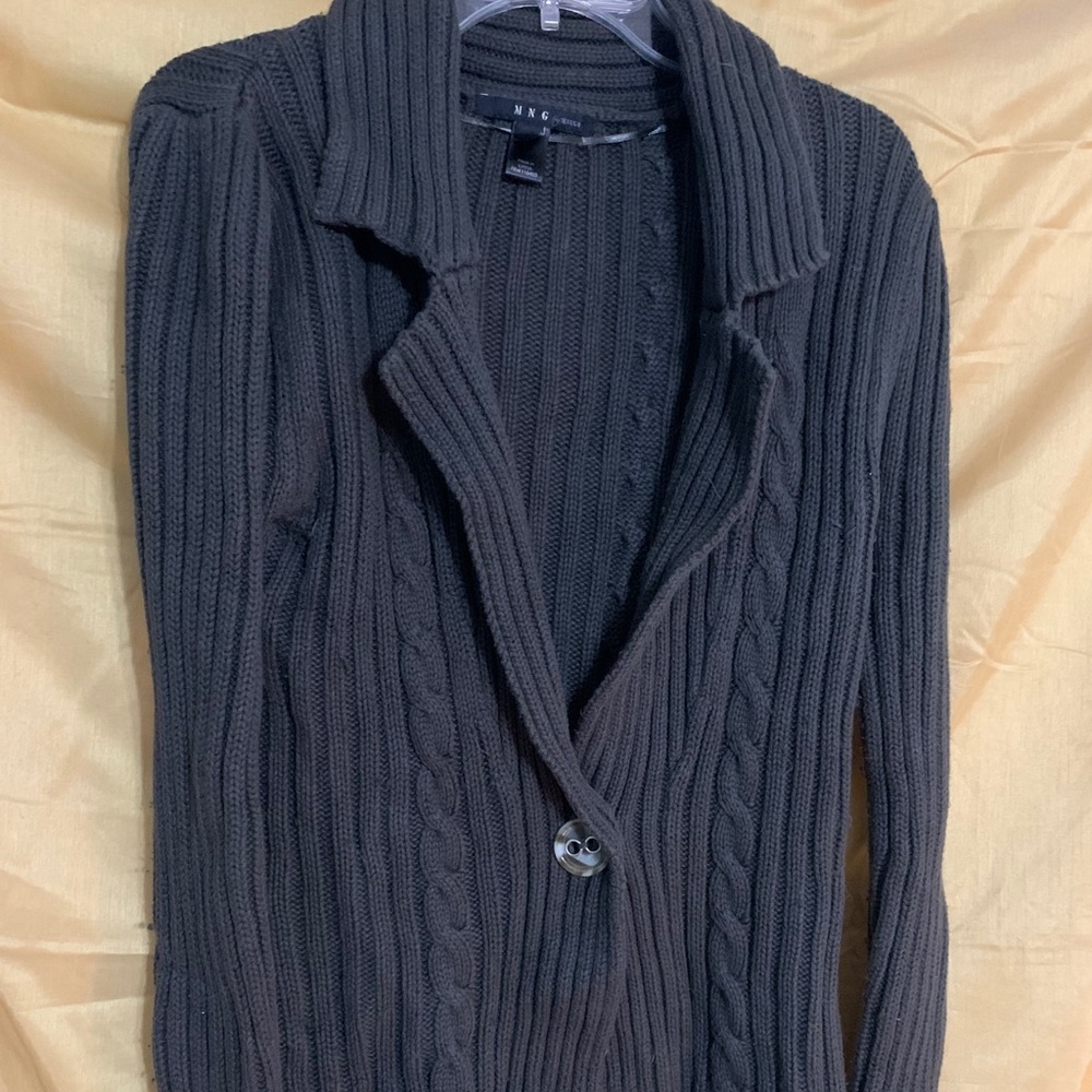 Collared one-button cardigan MNG by Mango